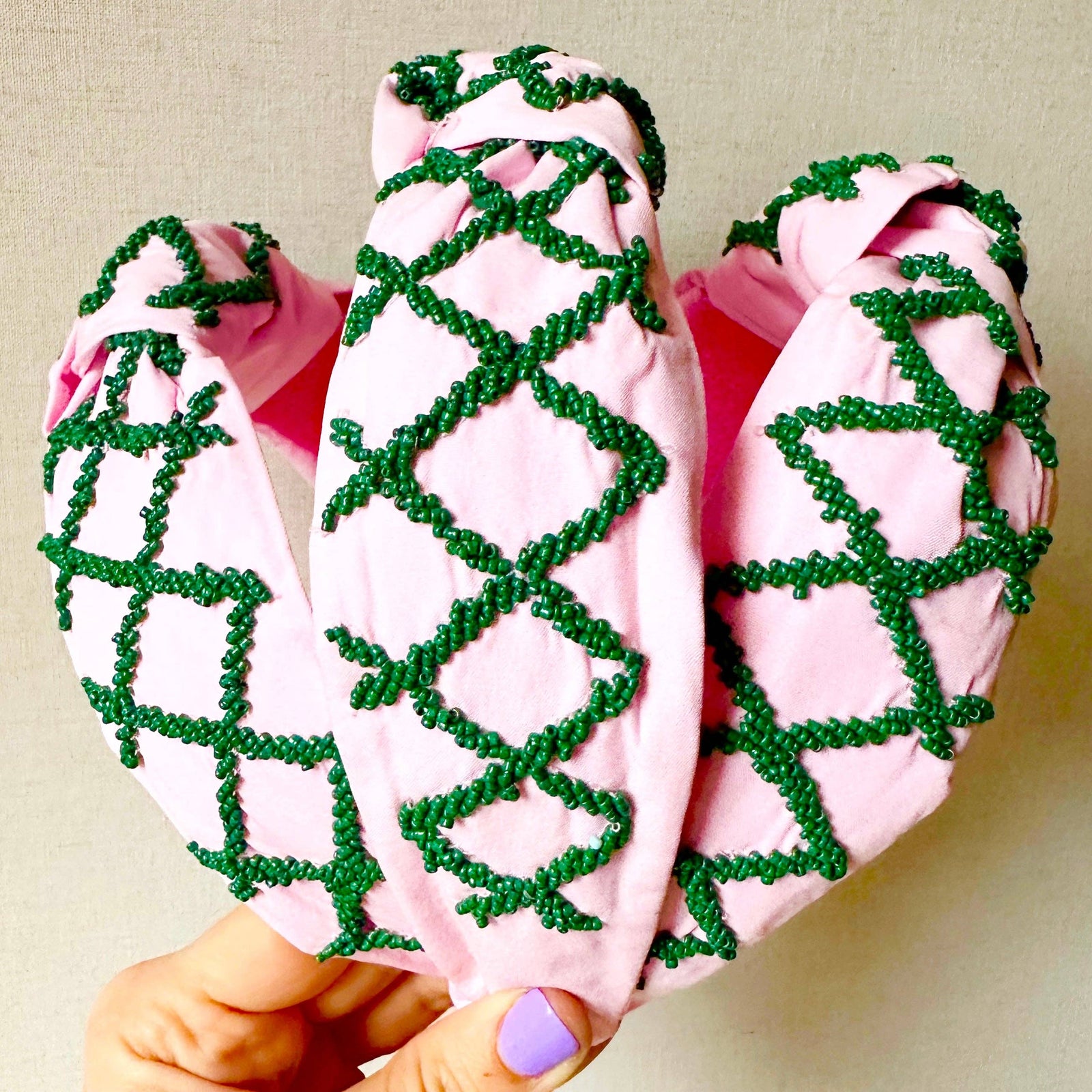 Pink lattice headband