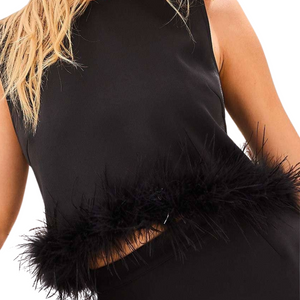 Feathered Crop Top