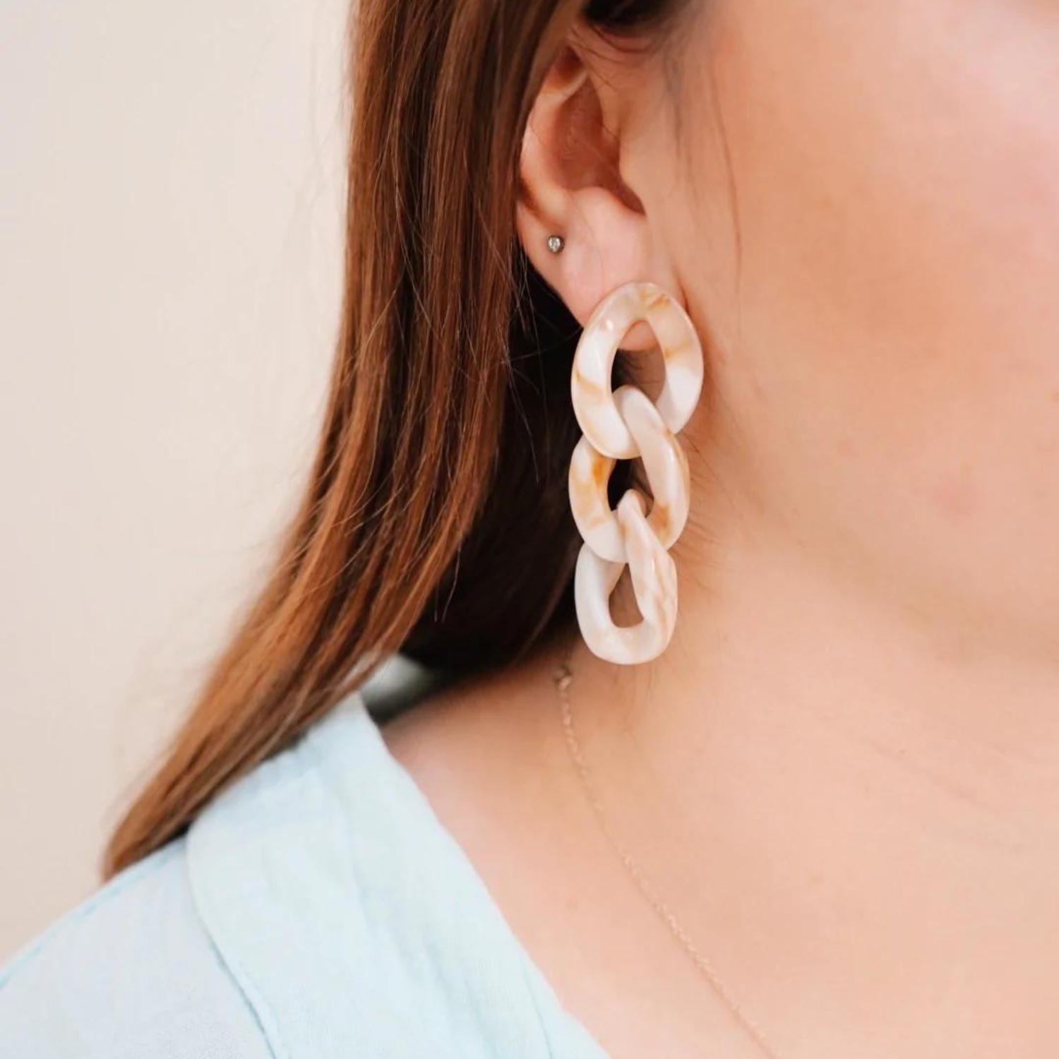 Claire Chain Link Earring - Latte