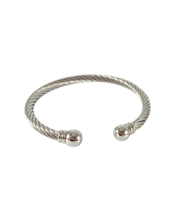 Cable Cuff - silver