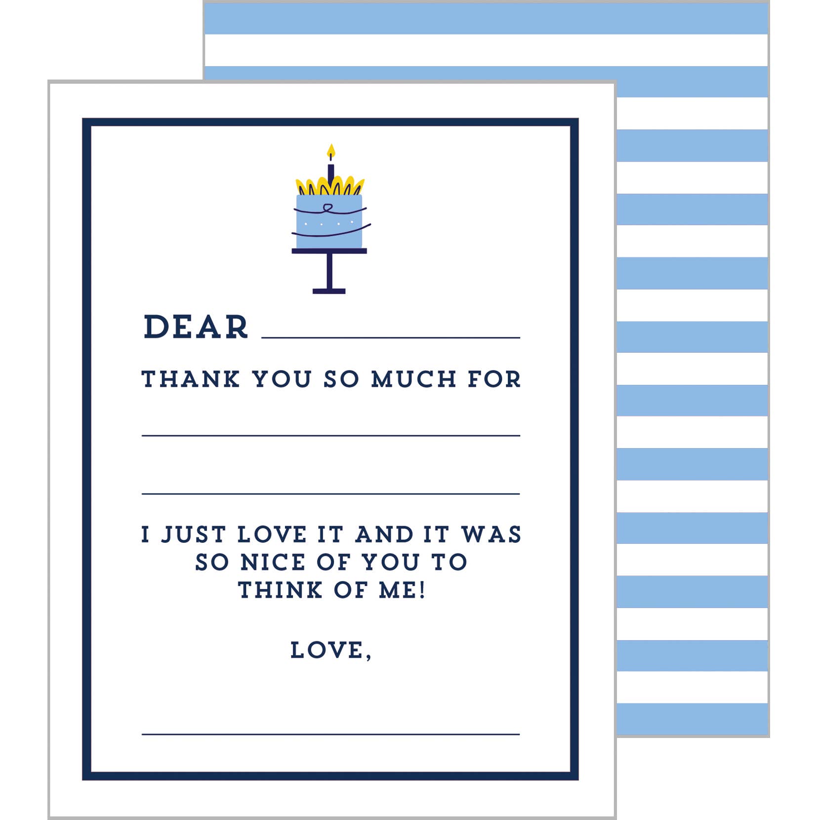 Blue Thank You Notecards